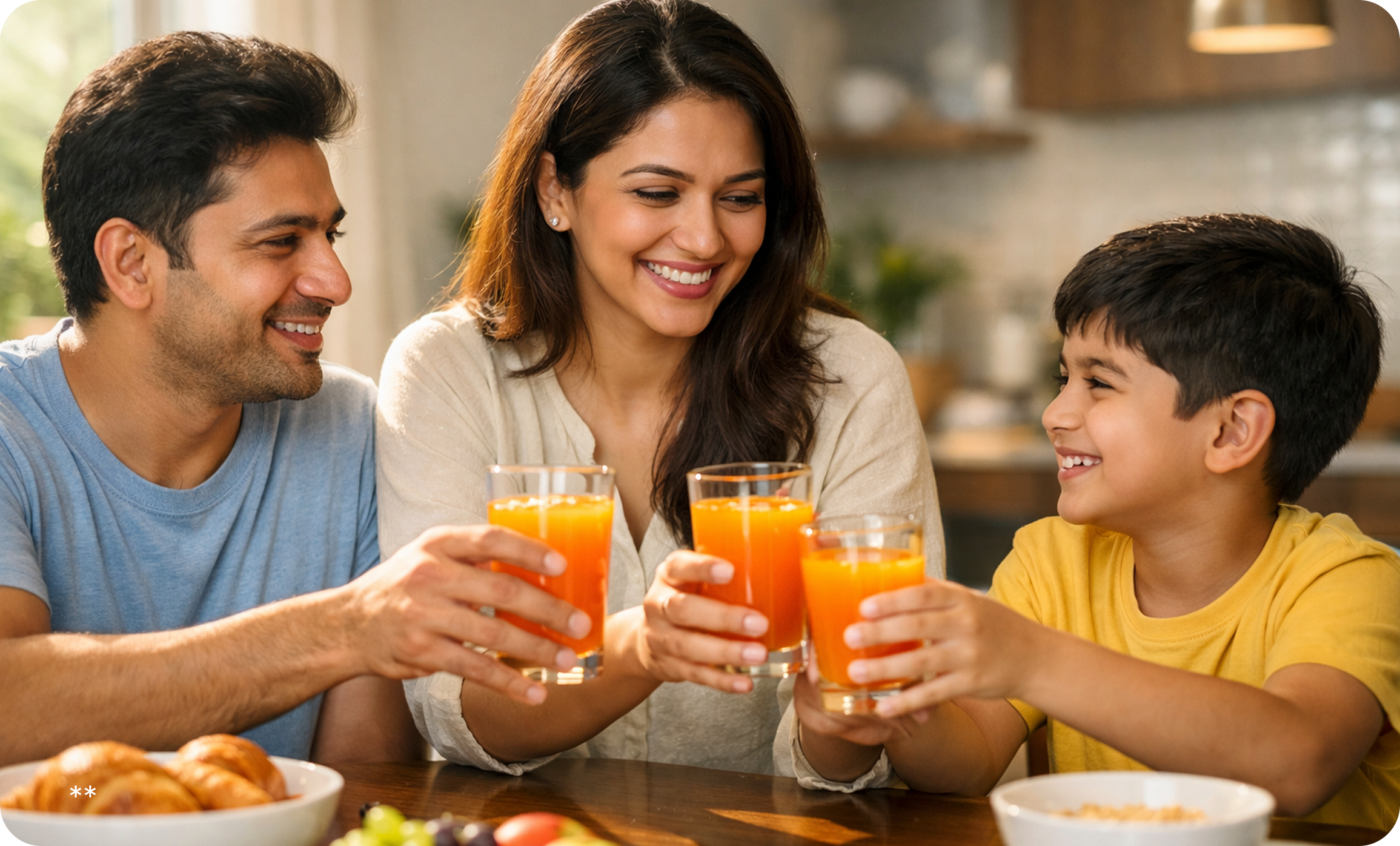 Family drinking Glucon-D